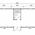 Ilustračný pôdorys základného modulu Nano 19 Basic s kúpeľňou; terasa verzie Plus nie je zobrazená.