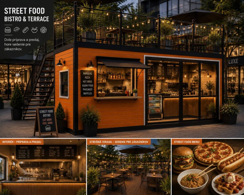 Ilustračné zobrazenie: Expand Shop – koncept street-food bistra