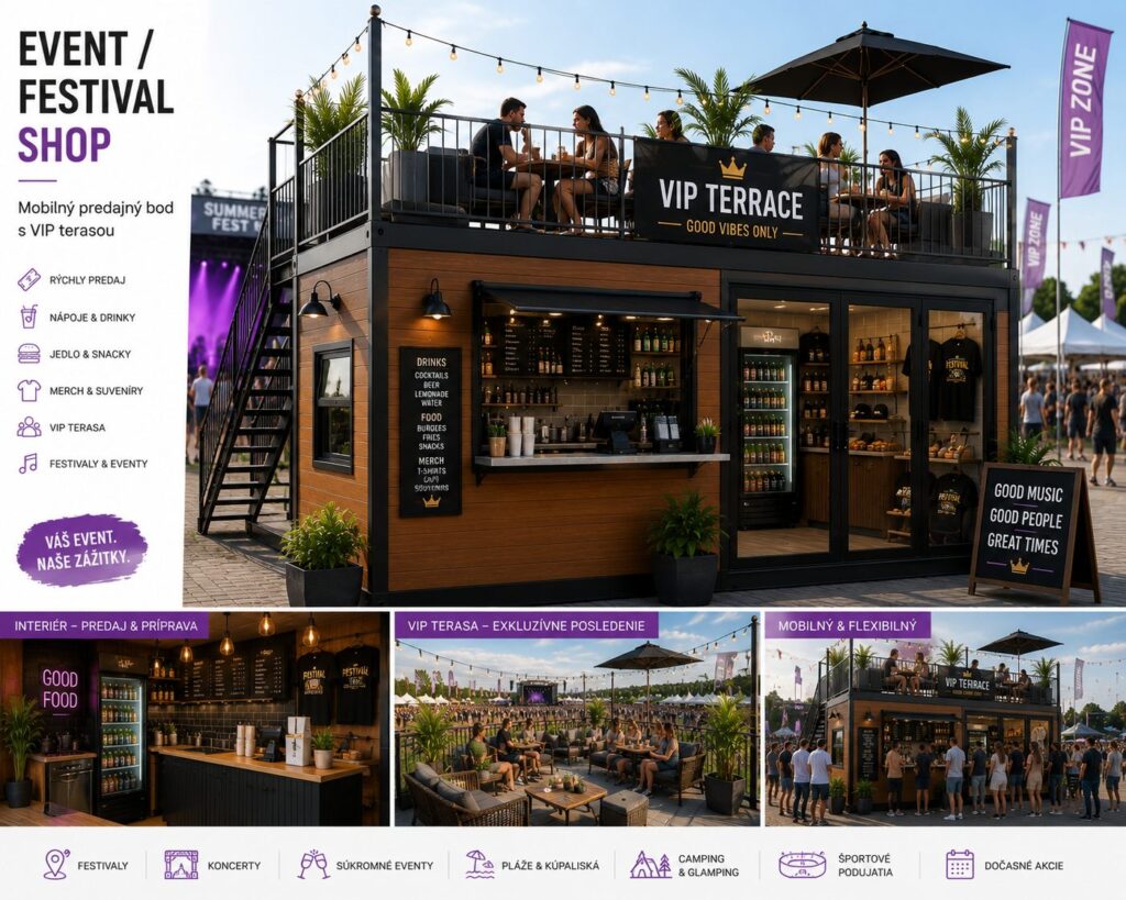 Ilustračné zobrazenie: Expand Shop – koncept eventovej a festivalovej prevádzky